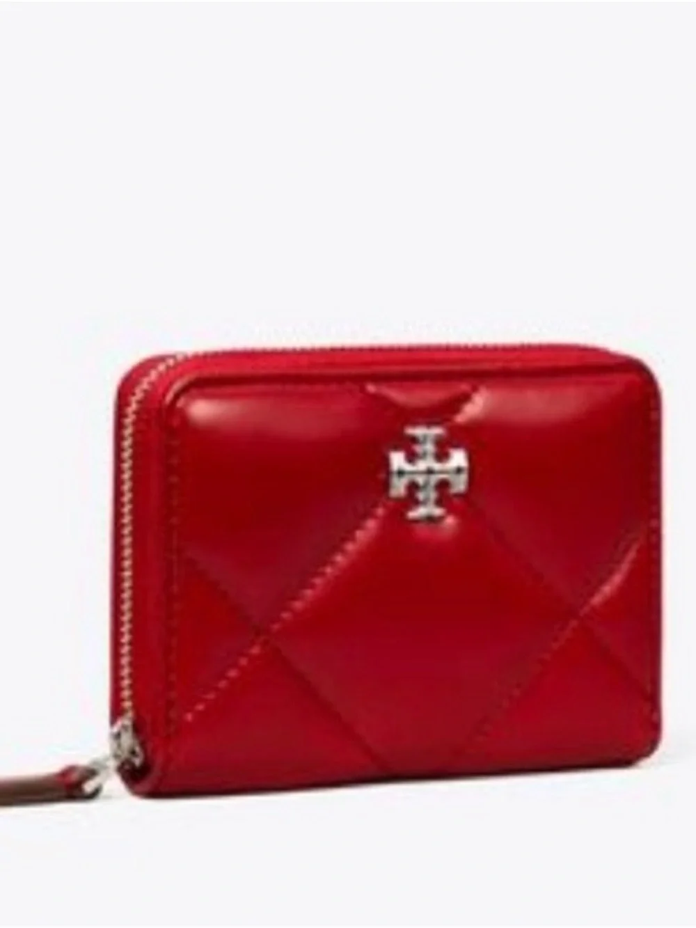 ▪️NWT Tory Burch Tory Burch  Kira Diamond Quilt Zip-Around Wallet in Red